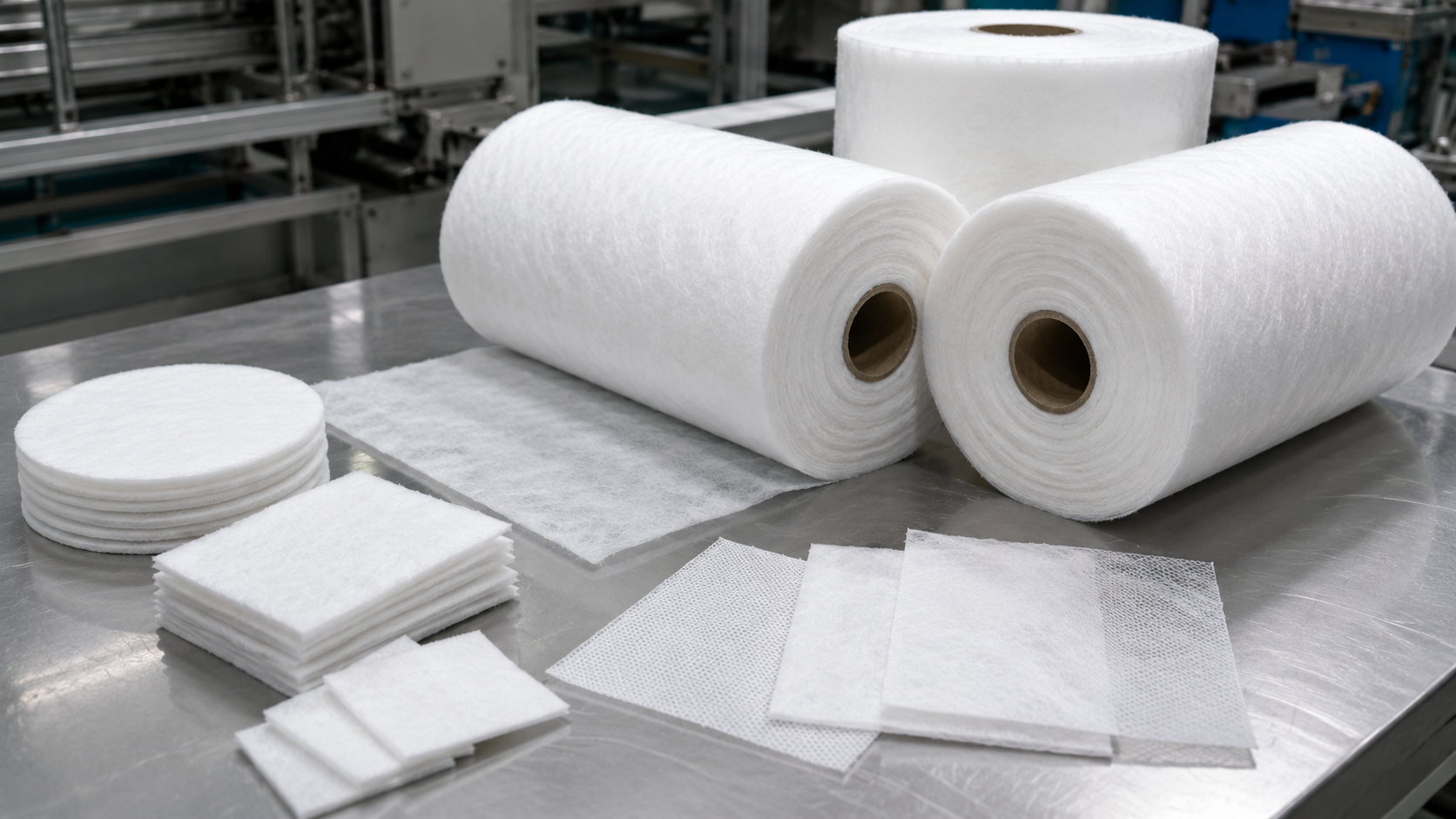 Rollos y cortes de media filtrante no tejida para fabricantes de filtros