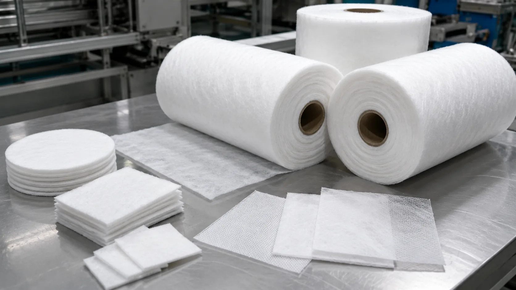 Rollos y cortes de media filtrante no tejida para fabricantes de filtros